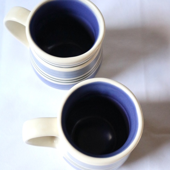 Set of 2 Pfaltzgraff 'Rio' Coffee Tea Mugs Cups White Blue Stoneware Mexico Fall - Picture 5 of 7